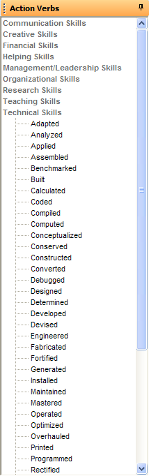 Action verbs on a resume during a job search are essential.