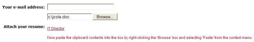 Attach a resume to an online job application