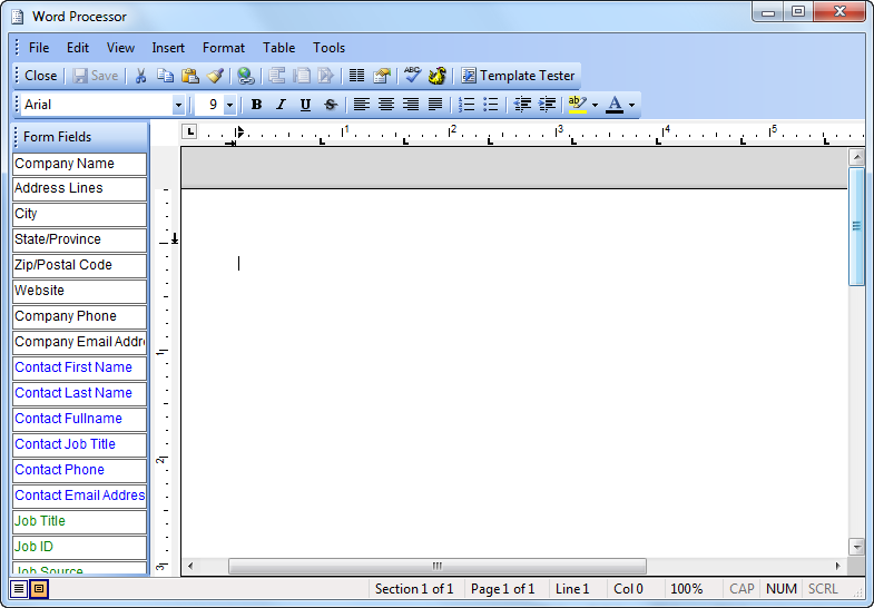 Cover letter editor